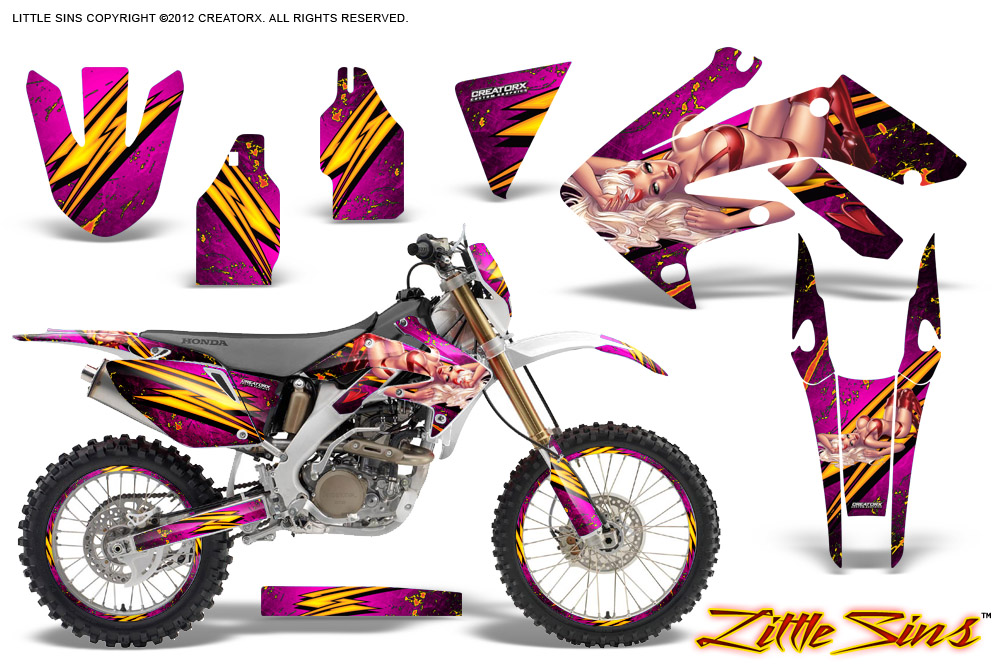 Honda CRF 250X 04-12 Graphics Kit Little Sins Pink NP Rims